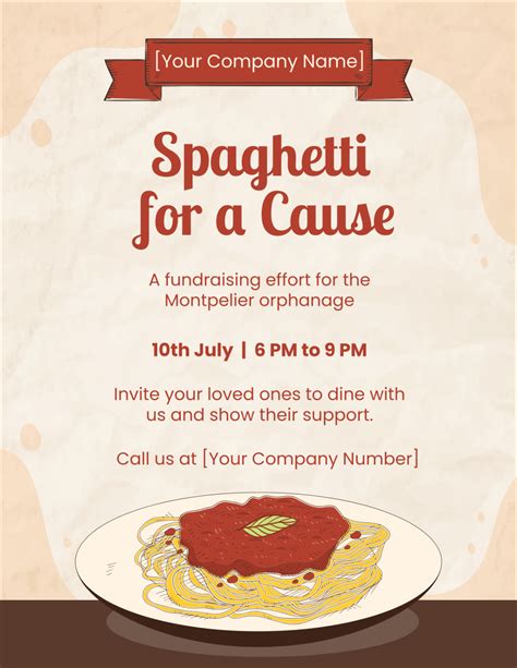 food fundraiser flyer template.